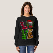 Liebe Sphynx Cat Weihnachtsmannmütze Leopard Weihn Sweatshirt (Vorne ganz)