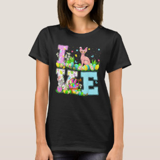 Liebe Sphynx Katze Ostertag Eier Jagd Haarlose Kit T-Shirt