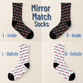 LIEBE | Spiegelung: Schwarz innen, außen weiß Socken