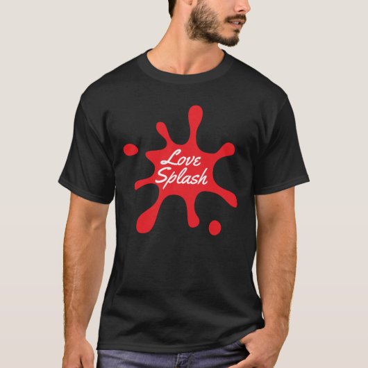 Liebe Splash Red Ink Design T-Shirt (Vorderseite)