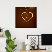 Liebe-Splitter-Gold-Poster Poster (Heimbüro)