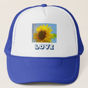 LIEBE Sporthüte Gelbe Sonnenblume Blauer Himmel Truckerkappe