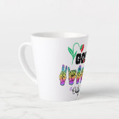 Liebe sprechen. Gute Vibes wecken Milchtasse (Linke Ecke)
