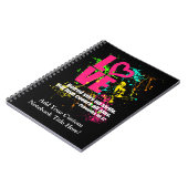 Liebe-Sprichwort-Bibel-Vers-Neonfarben-Spritzer Notizblock (Linke Seite)