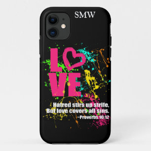 Liebe Sprichwörter Bibel Verse Neon Paint Spritzer Case-Mate iPhone Hülle