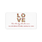 LIEBE Spring Flowers Brautparty Address Labels Adressaufkleber (Vorne)