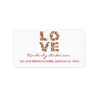 LIEBE Spring Flowers Brautparty Address Labels Adressaufkleber