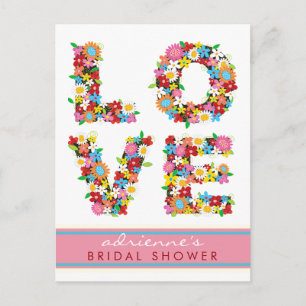 LIEBE Spring Flowers Brautparty Hochzeit Postkarte