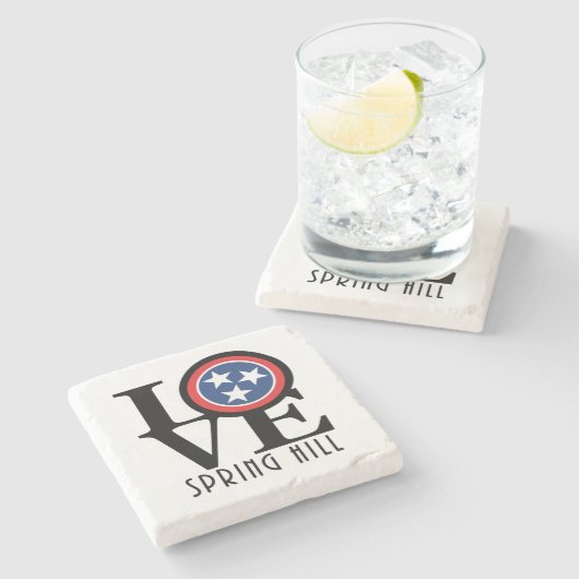 LIEBE Spring Hill Tennessee Steinuntersetzer (Seitenansicht)