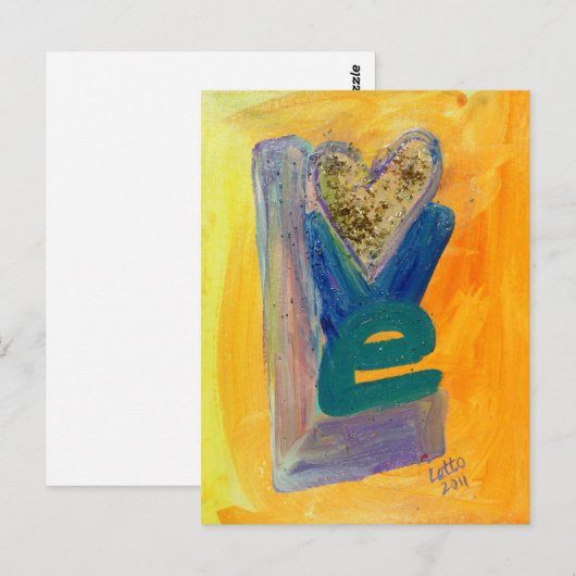 Liebe Spring Stack Glitzer Postkarte (Vorne/Hinten)
