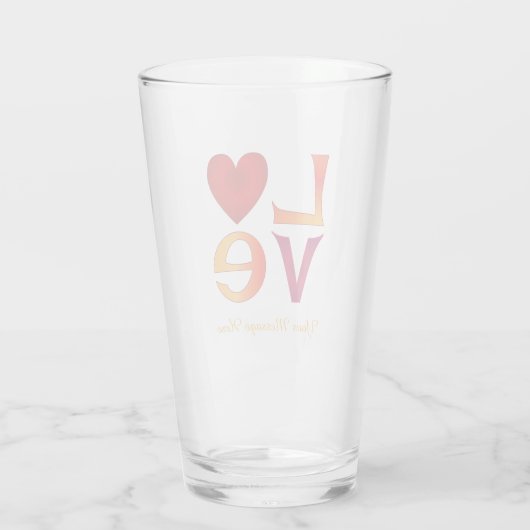 LIEBE Square Letters Ombre Red & Yellow Glas (Rückseite)