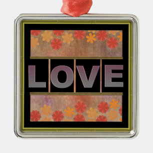Liebe Square Ornament Aus Metall