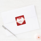 Liebe Square Stickers mit Herz & Bow (Umschlag)