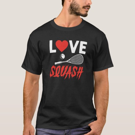 Liebe Squash Racket Squashball für Squash Player M T-Shirt (Vorderseite)
