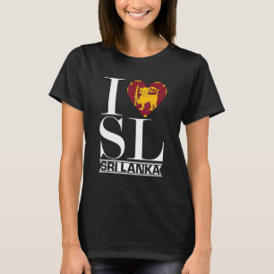 Liebe Sri Lanka Herzsommerurlaub Flag Sri Lank T-Shirt