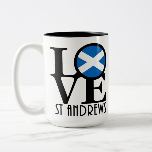 LIEBE St Andrews Scotland 15oz Zweifarbige Tasse (Links)