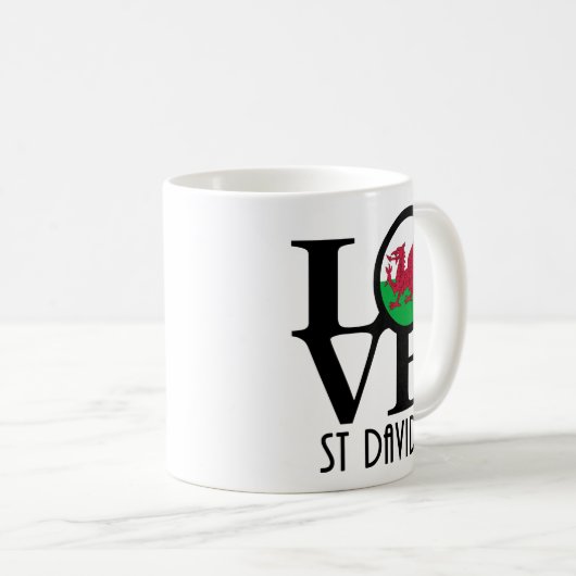 LIEBE St Davids 11oz Kaffeetasse (VorderseiteRechts)