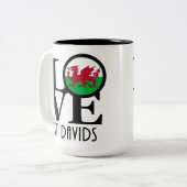 LIEBE St Davids, Wales 15oz Zweifarbige Tasse (Vorderseite Links)