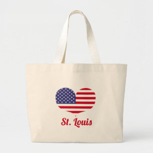 Liebe St. Louis   Custom City - American Flag Jumbo Stoffbeutel