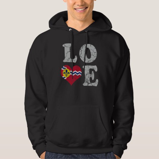 Liebe St Louis Flag Zuhause Family St Louisan Miss Hoodie (Vorderseite)