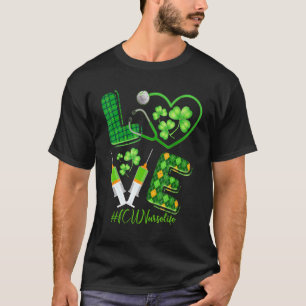 Liebe St Patrick S Icu Nurse Life Irish Kleeblatts T-Shirt