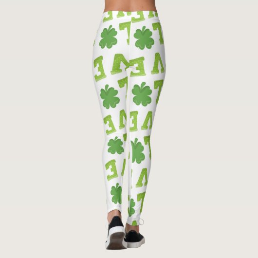 Liebe St Patrick's Day Clover Leggings (Rückseite)