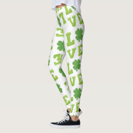 Liebe St Patrick's Day Clover Leggings