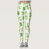 Liebe St Patrick's Day Clover Leggings (Vorderseite)