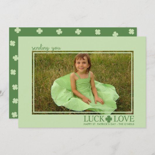 Liebe St. Patrick's Day Foto Cards (Vorne/Hinten)