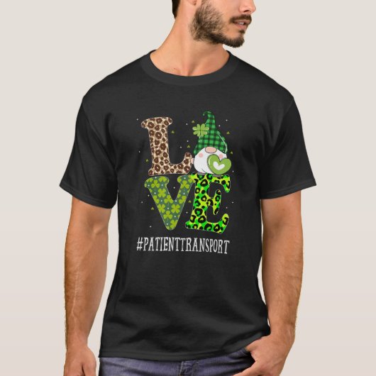 Liebe St Patricks Day Gnome Leopa T-Shirt (Vorderseite)
