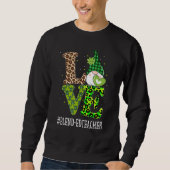 Liebe St Patricks Day Gnome Leopar Sweatshirt (Vorderseite)