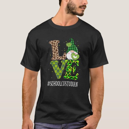 Liebe St Patricks Day Gnome Leopar T-Shirt (Vorderseite)