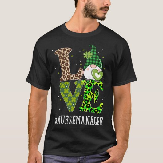 Liebe St Patricks Day Gnome Leopard W T-Shirt (Vorderseite)
