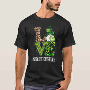 Liebe St Patricks Day Gnome Leopard Wo T-Shirt