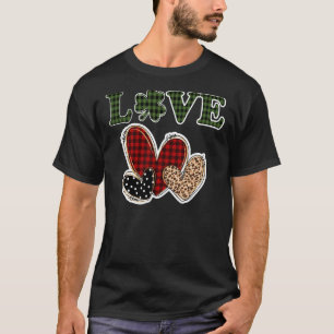 Liebe St Patricks Day Leopard Lucky Kleeblatt Red T-Shirt