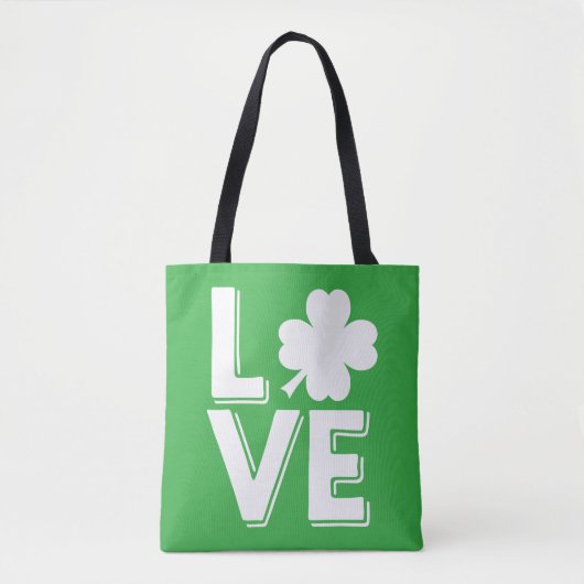Liebe St. Patrick's Day Niedliches grünes Kleeblat Tasche (Vorderseite)