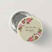 LIEBE St. Therese ALLEIN rosa Rosen Button (Vorne & Hinten)