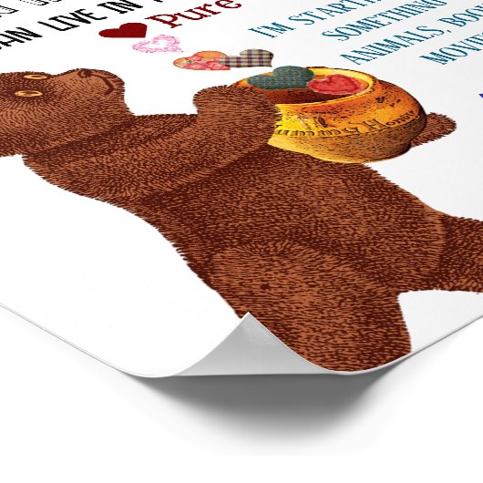 Liebe Staat Honey Bear Poster (Ecke)