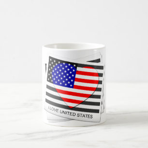 Liebe Staaten - Flag Vintage Mugs Verwandlungstasse