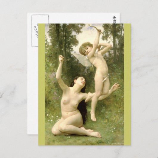 Liebe startet von Bouguereau Postkarte (Vorne/Hinten)