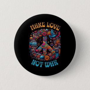 Liebe statt Krieg - 60er 70er Hippie Retro Peace S Button