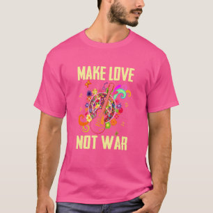 Liebe statt Krieg Groovy 60er 70er Hippie Slogan A T-Shirt
