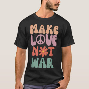 Liebe statt Krieg Hippie 70er Frieden Daisy Funny T-Shirt