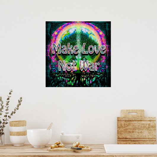 Liebe statt Krieg Poster (Küche)
