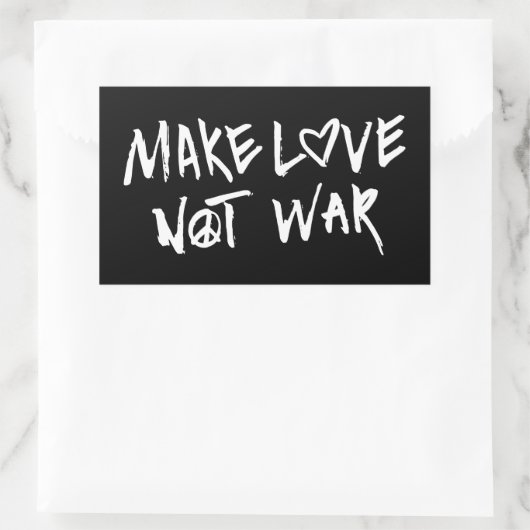 Liebe statt Krieg Rechteckiger Aufkleber (Tasche)