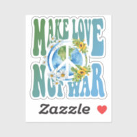Liebe statt Krieg Retro Hippie Floral Peace Sign