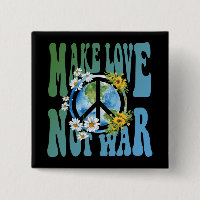 Liebe statt Krieg Retro Hippie Floral Peace Sign