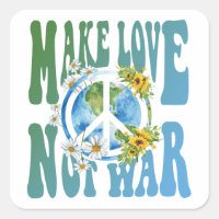 Liebe statt Krieg Retro Hippie Floral Peace Sign