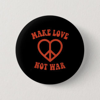 Liebe statt Krieg Retro-Hippie-Friedenszeichen Button