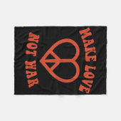 Liebe statt Krieg Retro-Hippie-Friedenszeichen Fleecedecke (Vorderseite (Horizontal))